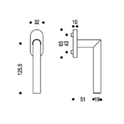 Poignée De Fenêtre à Béquille Vachette Linox 493 En Inox Bloc Platine