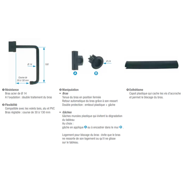 Verrouille Volet Double 1 Vantail Noir Diamètre 14 Mm 3517650583793 6 Verrouille Volet Double 1 Vantail Noir Diamètre 14 Mm 3517650583793 – Image 4