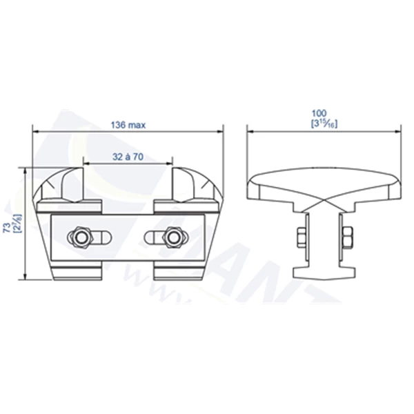 Sabot Fonte Réglable (32 à 70 Mm) Pour Porte Lourde : Mantion 1014 3 Sabot Fonte Réglable (32 à 70 Mm) Pour Porte Lourde : Mantion 1014