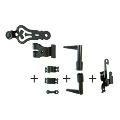 Accessoires Espagnolette Tubrain Noir Crochets Droits Torbel 07TRS16