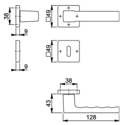 Ensemble Sur Rosace Clé En L Toulon Hoppe Alu Finition Noir Mat 11637614 -Bosch Soldes schema 1